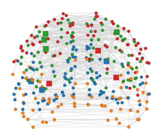 Plot of anatomical network in coronal orientation