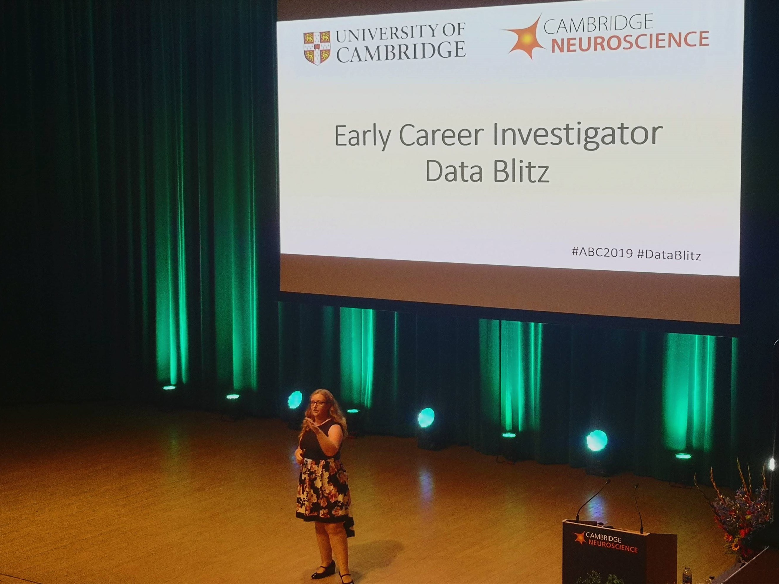 Kirstie on stage introducing data blitz